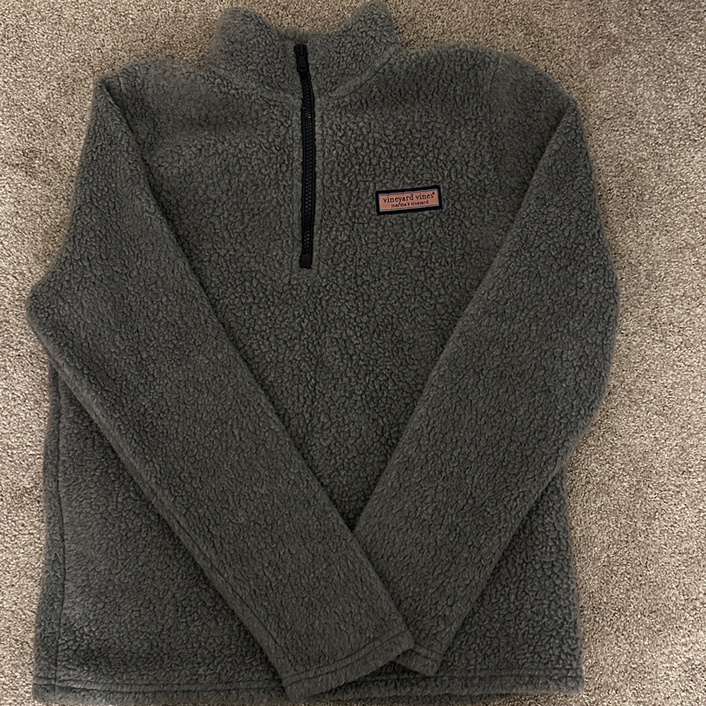 Vineyard Vines Charcoal Fleece Quarterzip